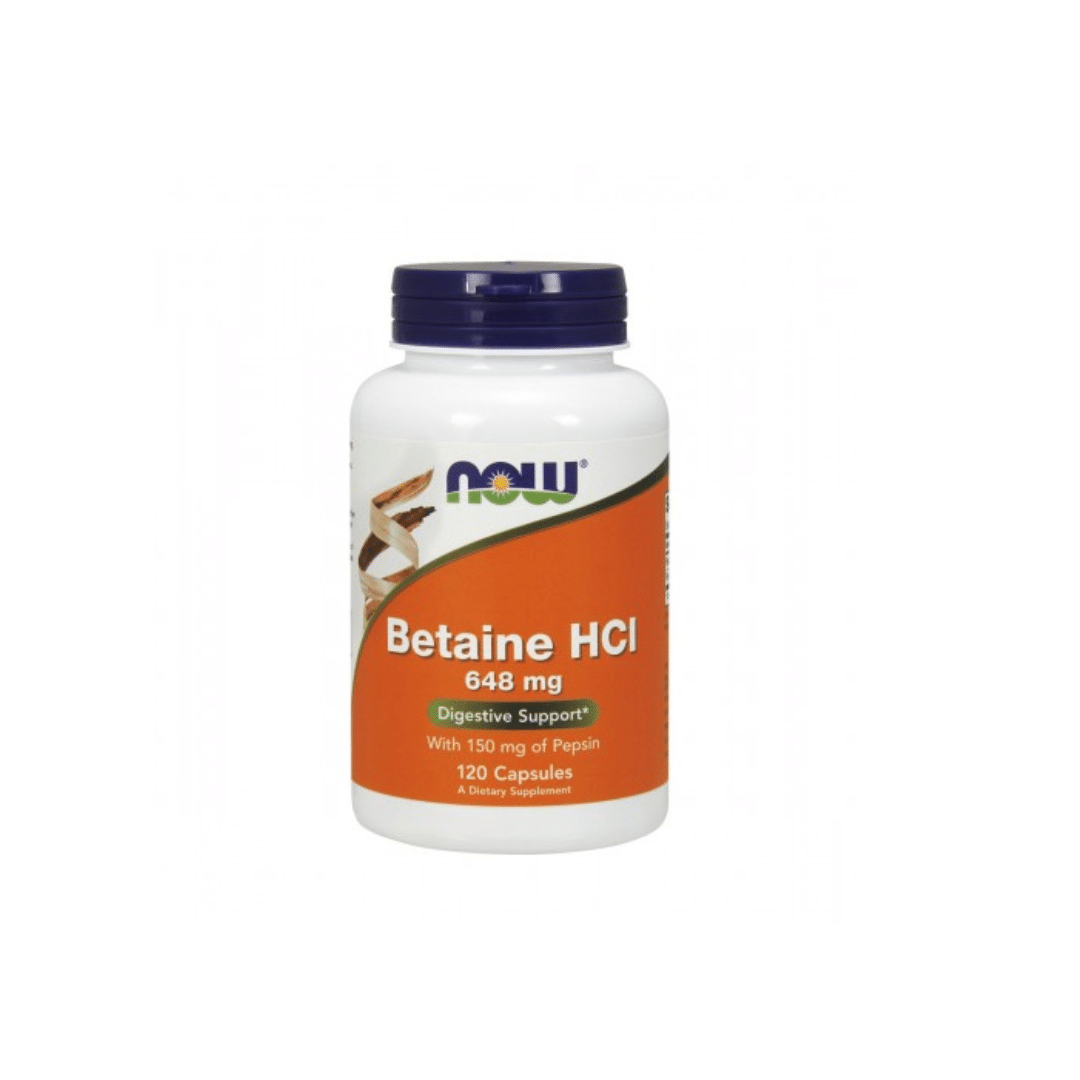 Betain HCI 120 cápsulas Now