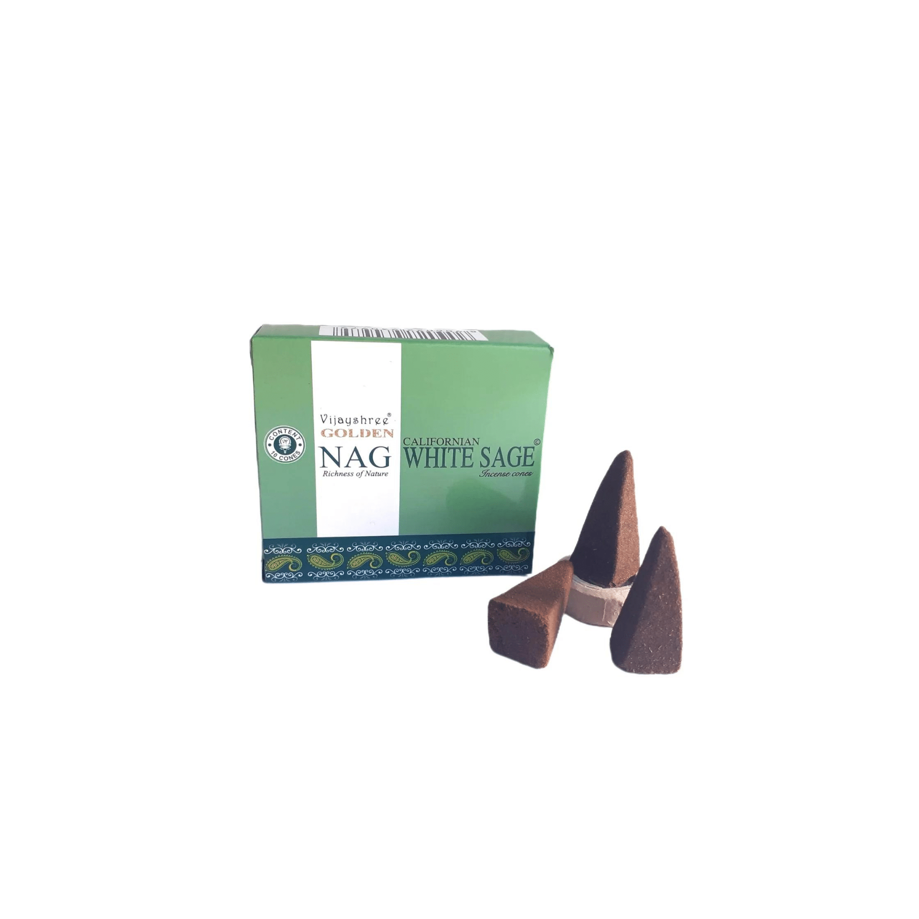 Incenso indiano cone Golden Nag White Sage