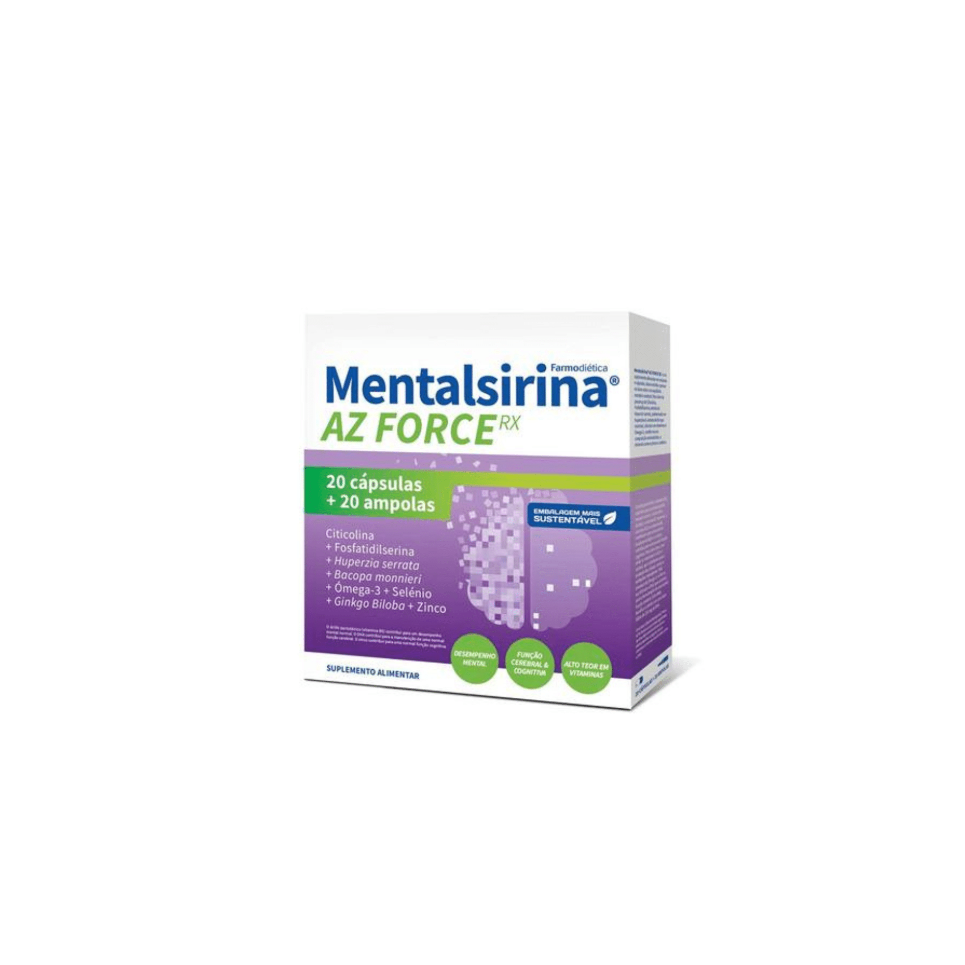 Mentalsirina AZ Force Rx 20 cápsulas+ 20 ampolas Farmodiética