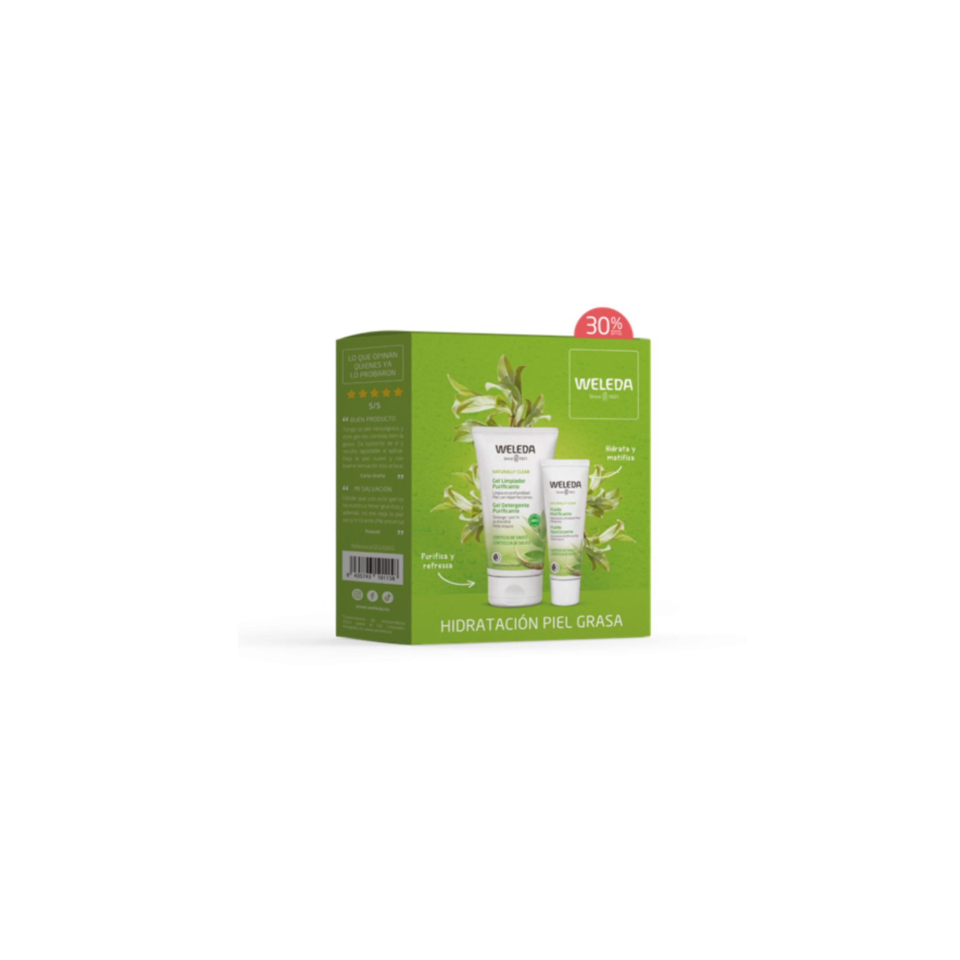 Weleda pack hidratação peles oleosas (Gel de limpeza+ fluído matificante)