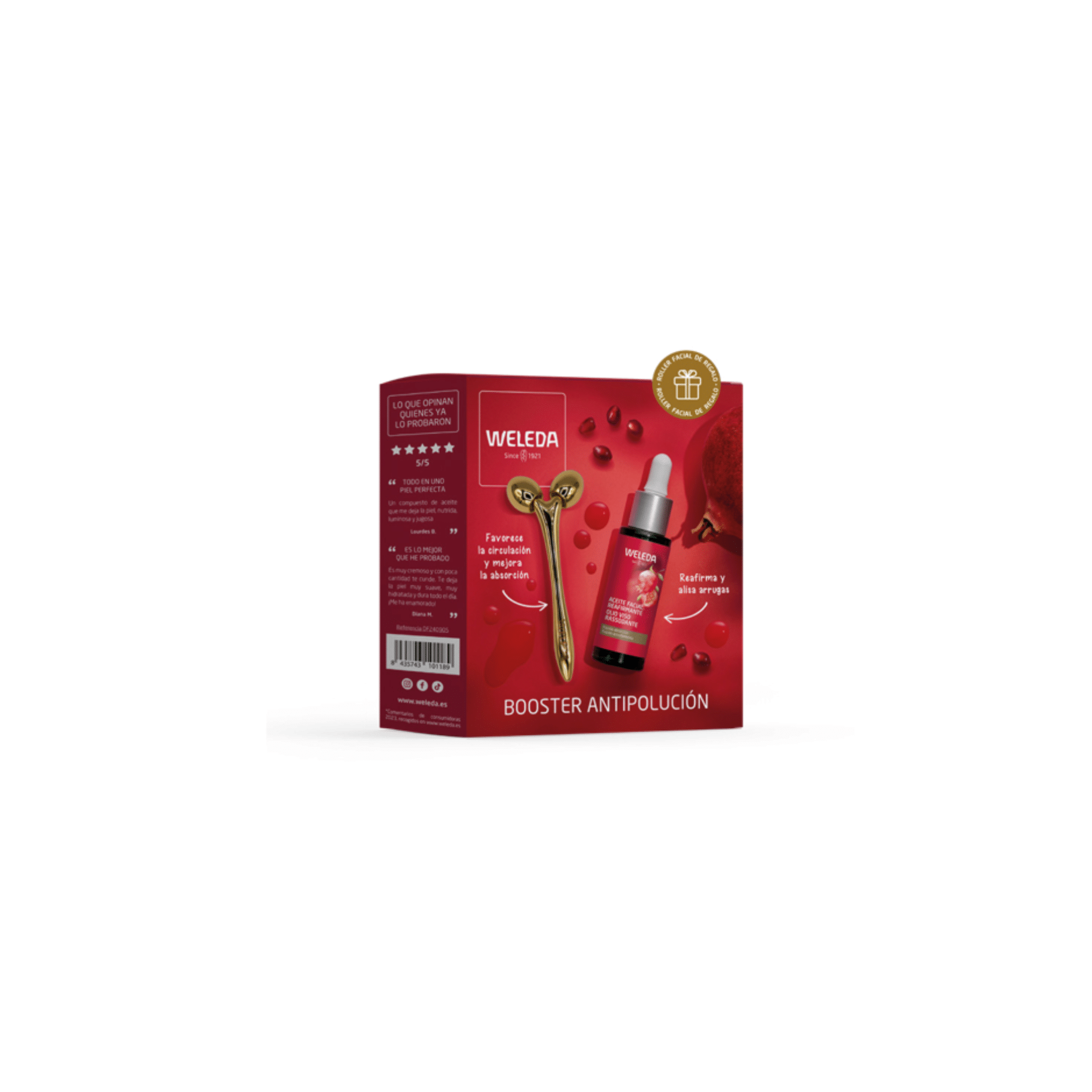 Weleda Pack booster anti-poluição (óleo reafirmante de romã + oferta massajador facia)l