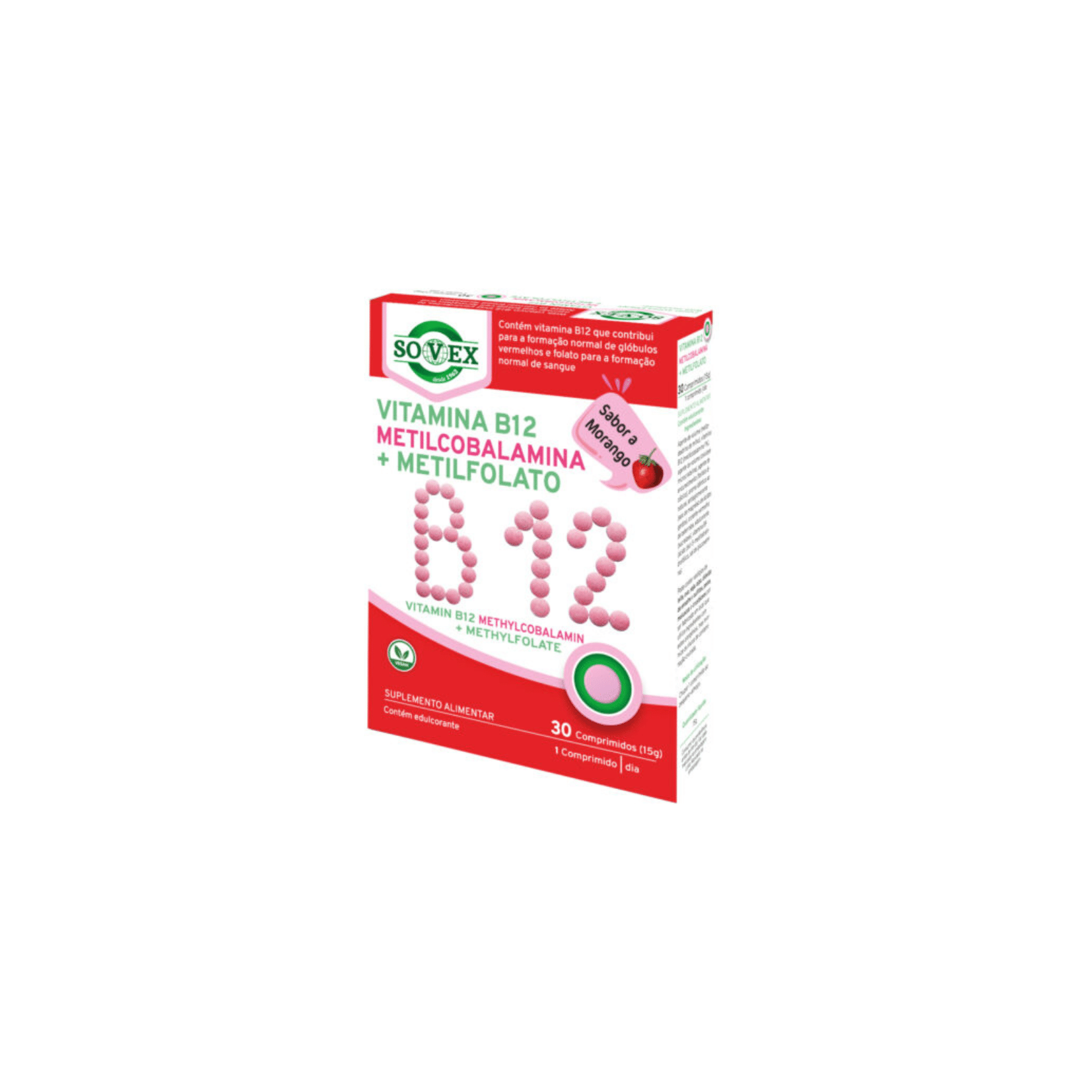 Vitamina B12 Metilcobalamina + Metilfonato 30 comprimidos Sovex