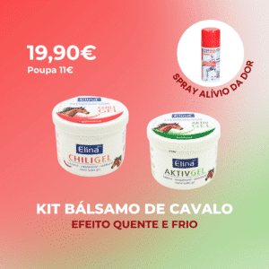 Kit bálsamo de cavalo (quente + frio) com oferta de spray alívio da dor