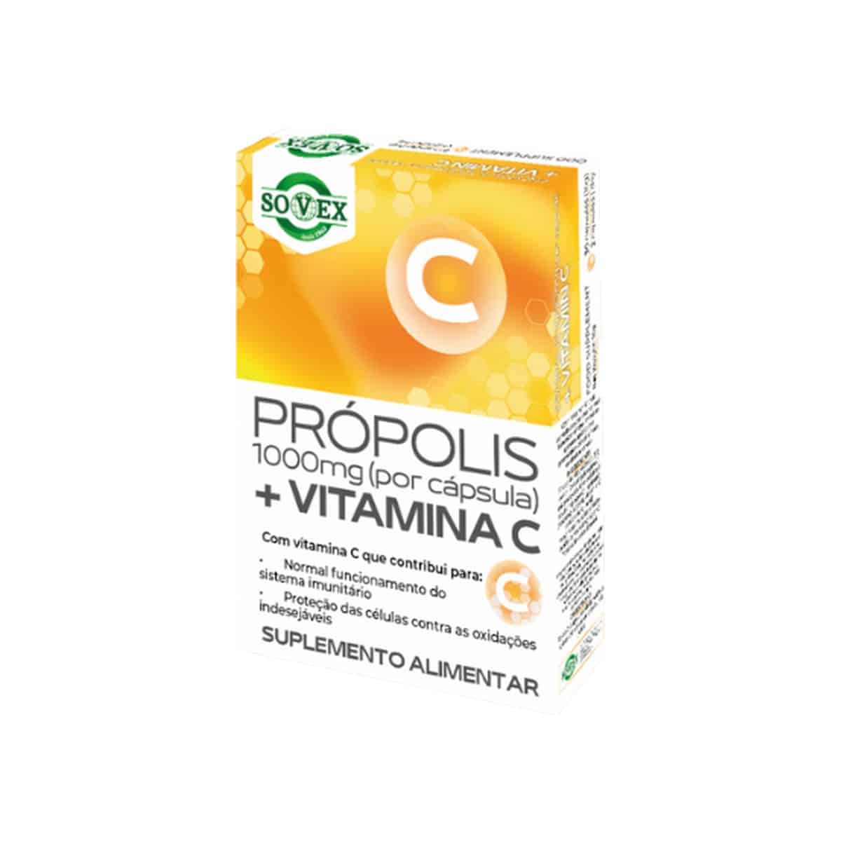 Propólis 1000mg + Vitamina C 30 cápsulas Sovex