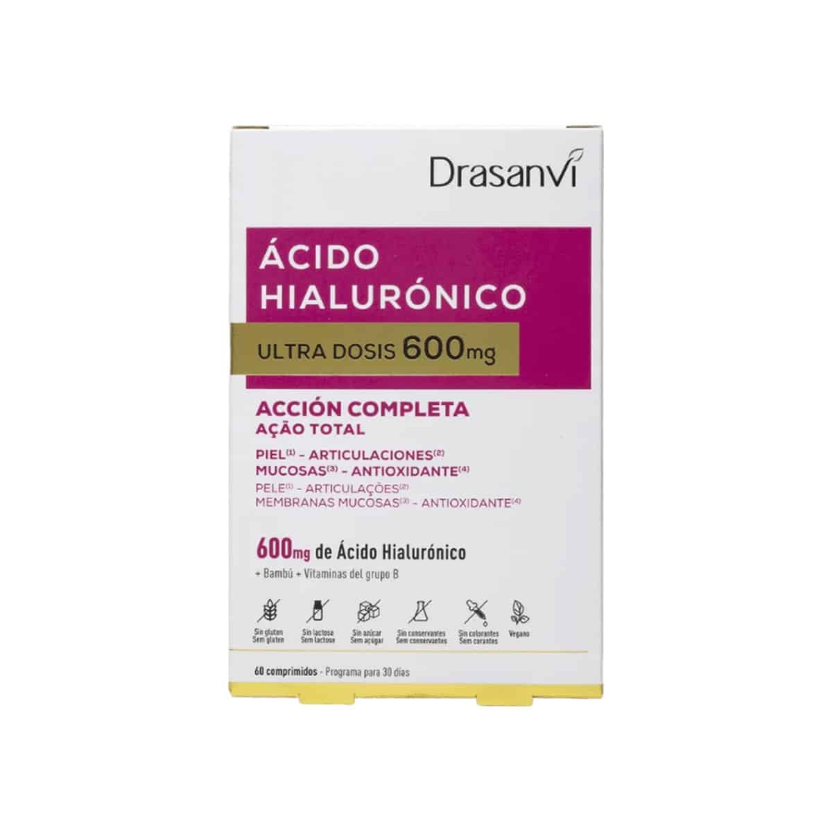 Ácido Hialurónico 600mg 60 comprimidos Drasanvi