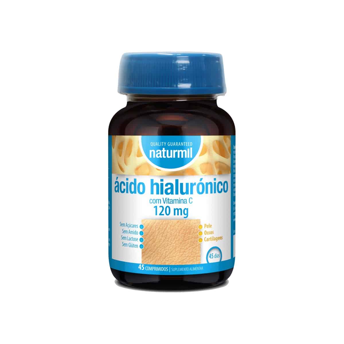 Ácido Hialurónico com Vitamina C 120mg 45 comprimidos Naturmil