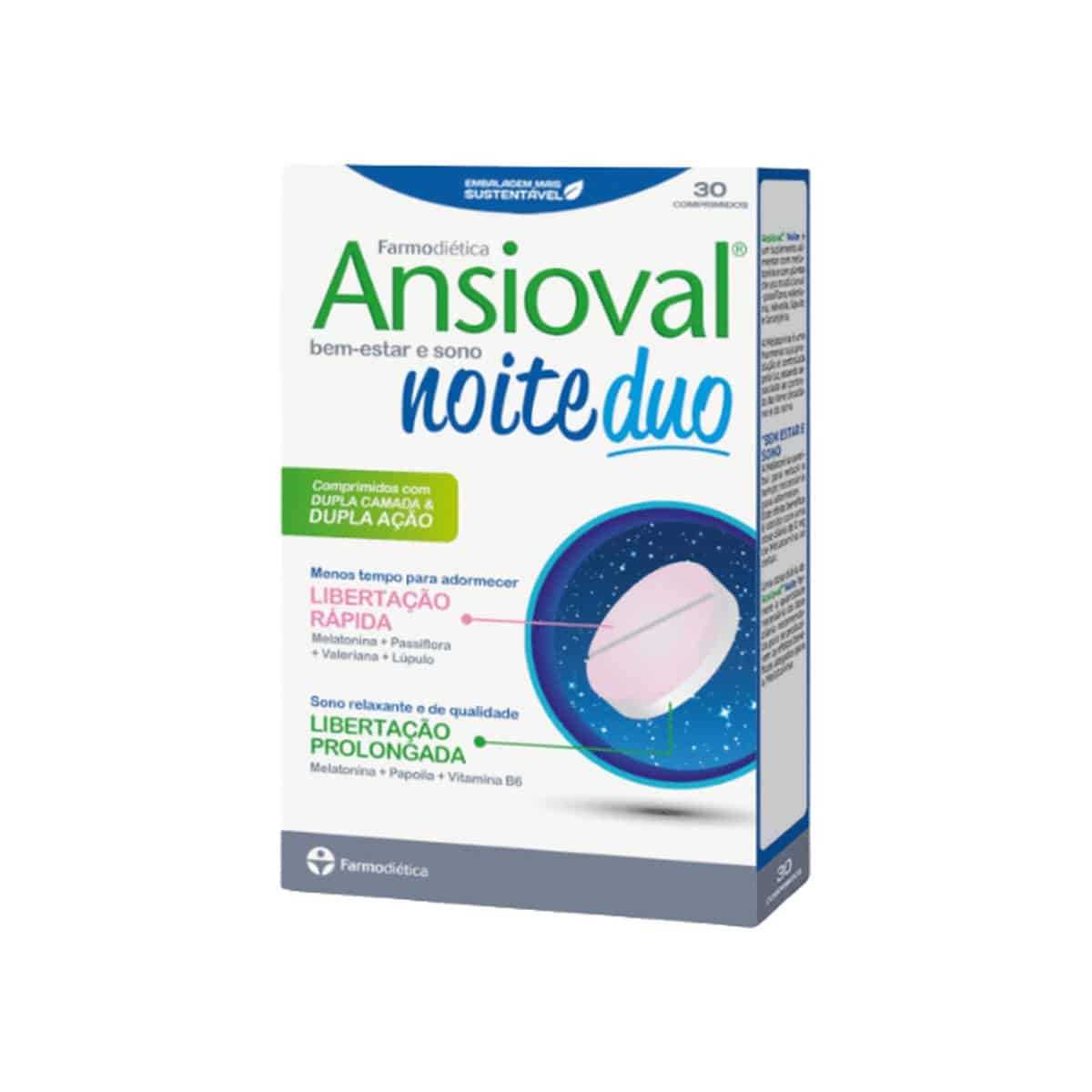 Ansioval Noite Duo 30 comprimidos Farmodiética