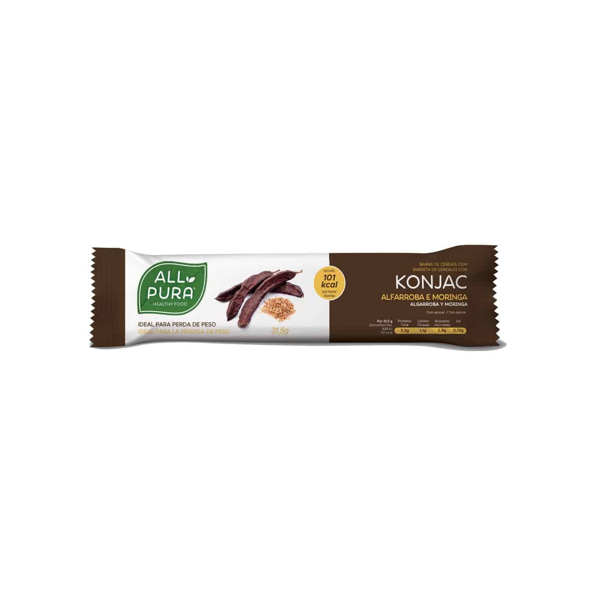 Barra de Cereais Konjac Alfarroba e Moringa 31,5g AllPura Barra de Cereais Konjac Alfarroba e Moringa 31,5g AllPura