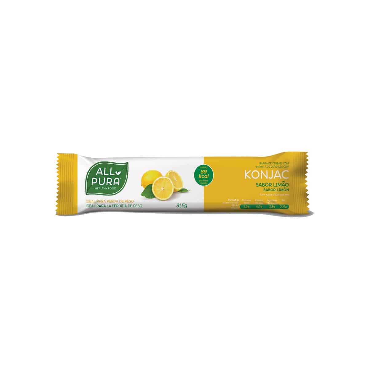 Barra de Cereais Konjac Limão 31,5g AllPura Barra de Cereais Konjac Limão 31,5g AllPura