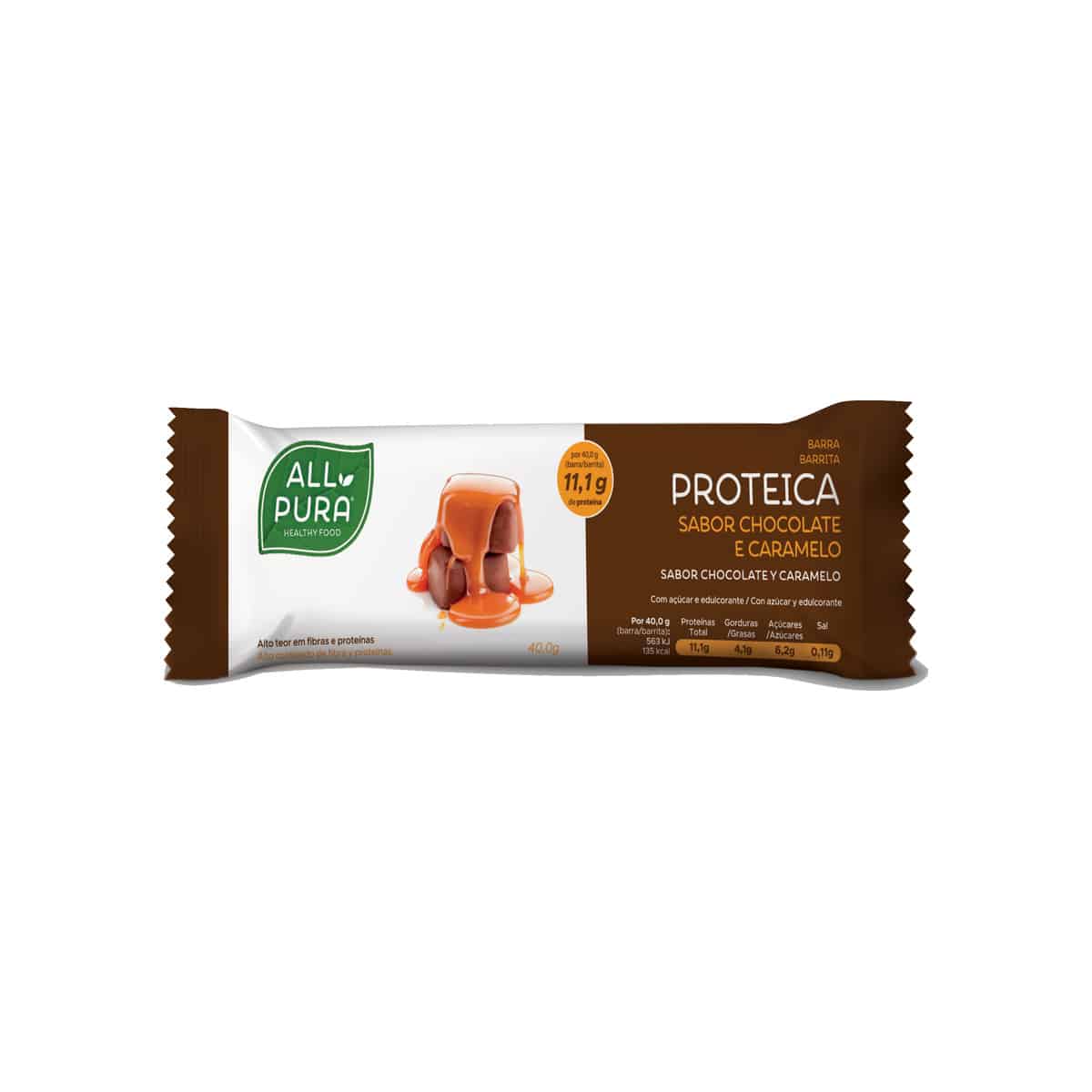Barra Proteica Chocolate e Caramelo 40g AllPura