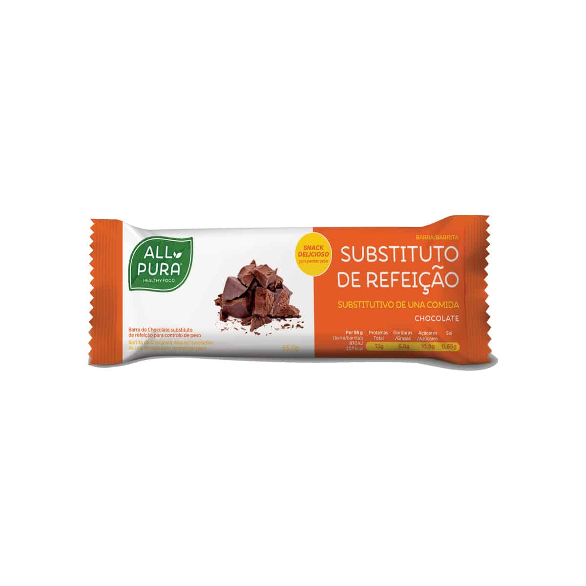 Barra Substituta de Refeição Chocolate 55g AllPura Barra Substituta de Refeição Chocolate 55g AllPura