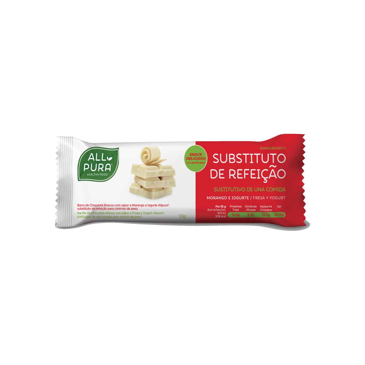 Barra Substituta de Refeição Morango e Iogurte 55g AllPura Barra Substituta de Refeição Morango e Iogurte 55g AllPura