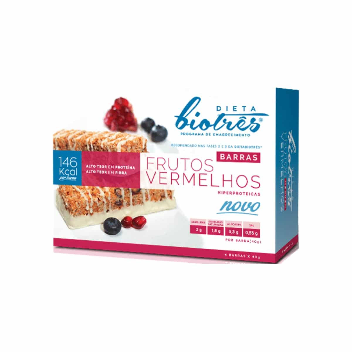 Barras Frutos Vermelhos Dieta Biotrês Farmodiética
