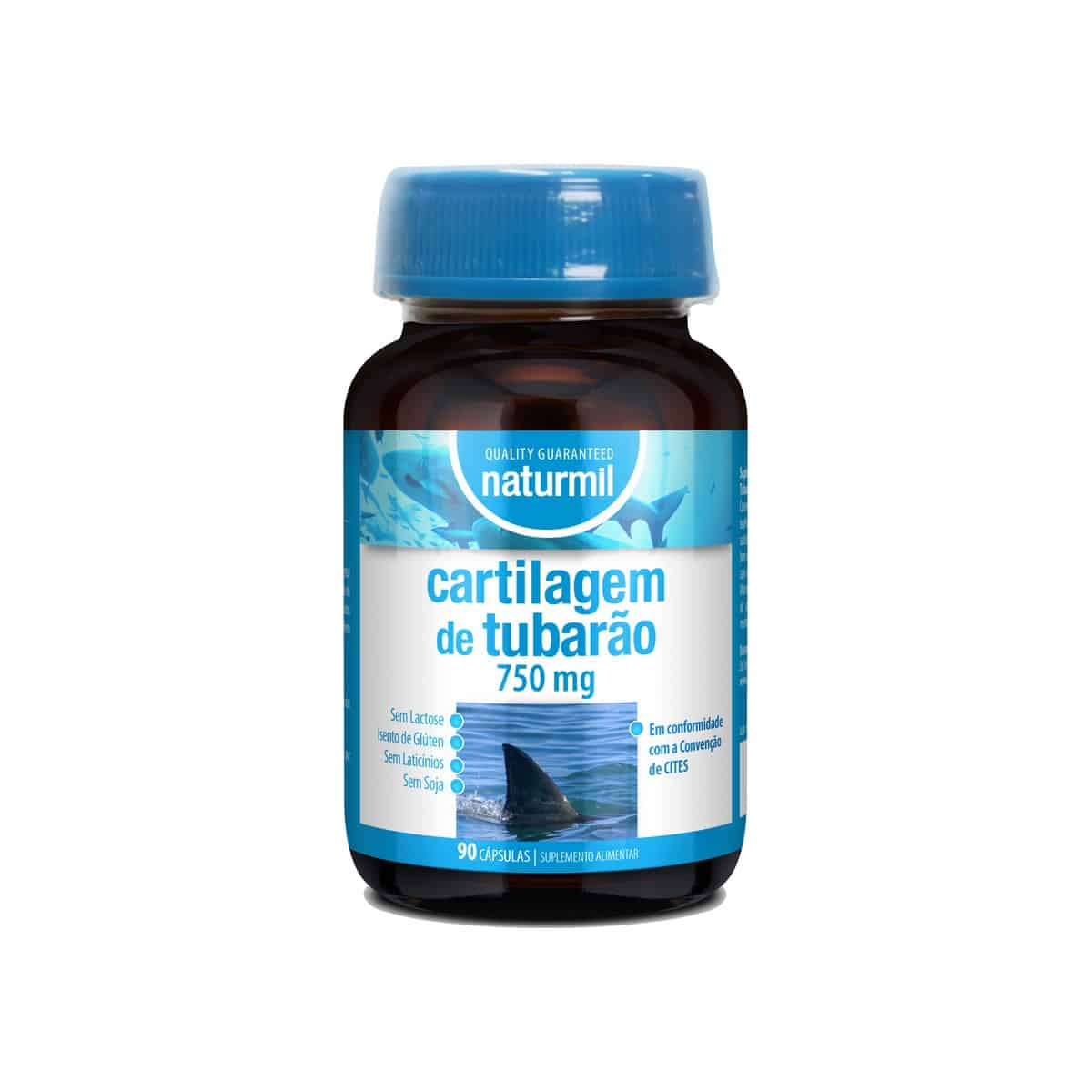 Cartilagem de Tubarão 750mg 90 cápsulas Naturmil