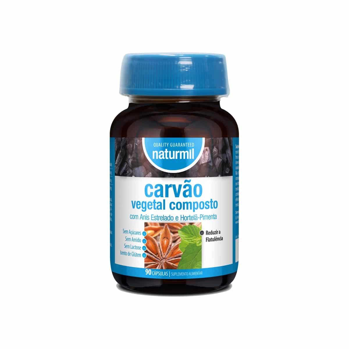 Carvão Vegetal Composto 90 cápsulas Naturmil