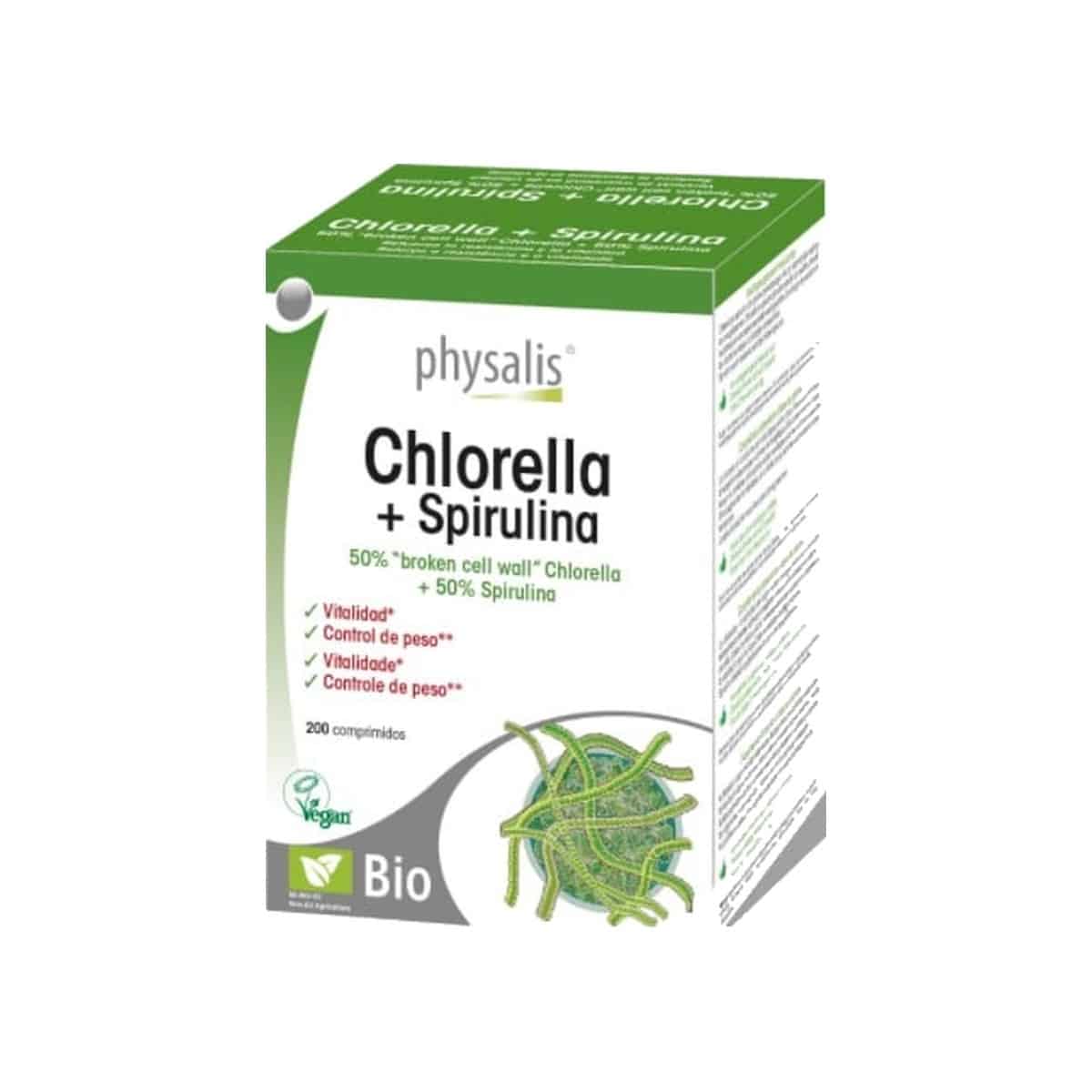 Chlorella + Spirulina 200 comprimidos Physalis