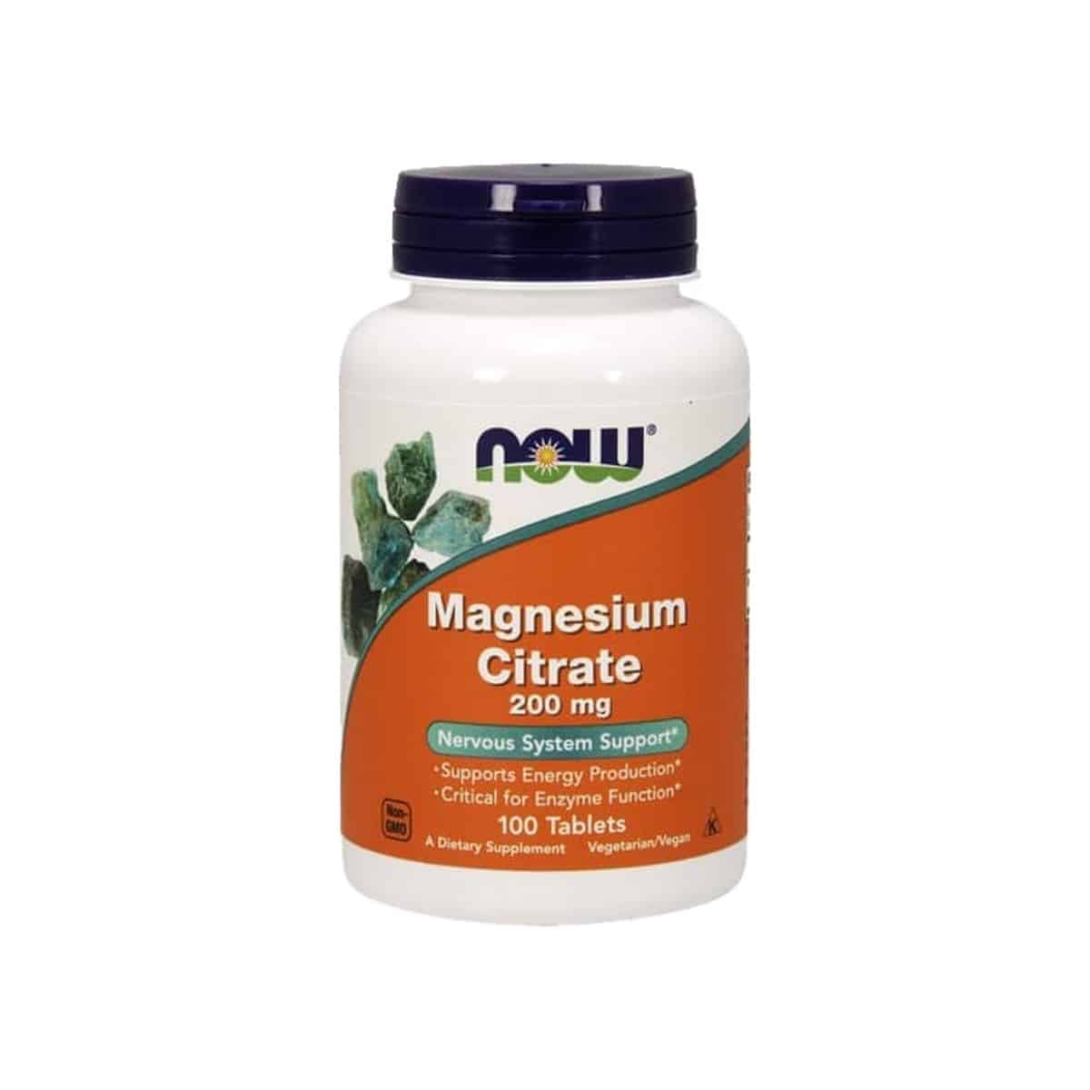 Citrato de Magnésio 200mg 100 comprimidos Now