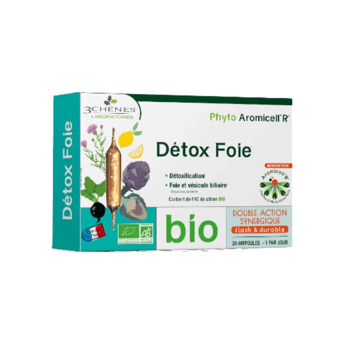 Détox Foie Bio 20 ampolas 3 Chênes