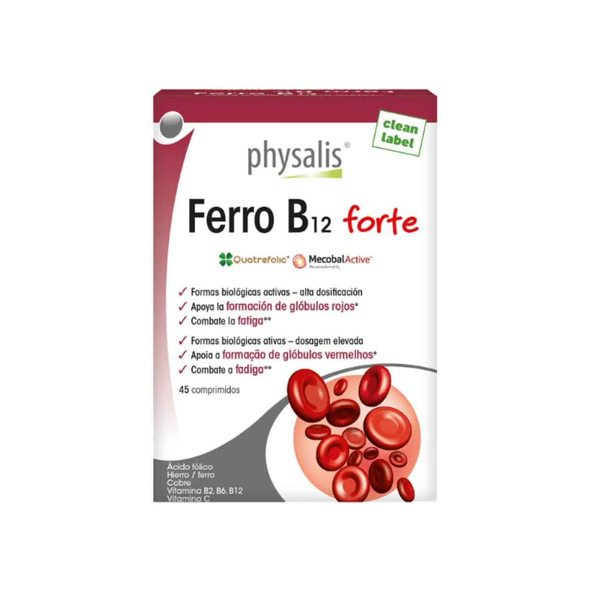 Ferro B12 Forte 45 comprimidos Physalis
