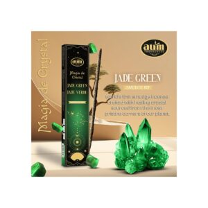Incenso Artesanal Aum Magia de Cristal 20g + Cristal Jade Verde