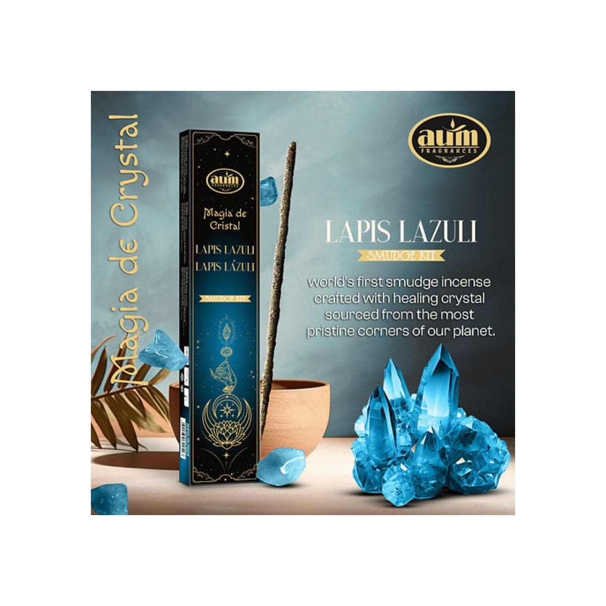 Incenso Artesanal Aum Magia de Cristal + Cristal Lápis Lazuli