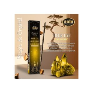 Incenso Artesanal Aum Magia de Cristal 20g + Cristal Olho de Tigre