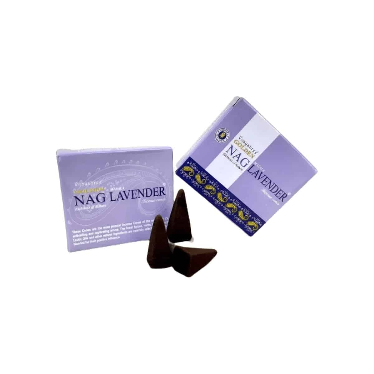 Incenso Indiano Cone Golden Nag Lavender