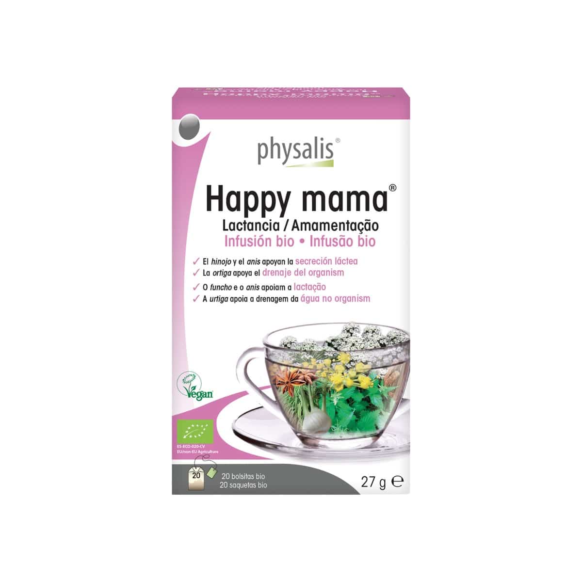 Infusão Happy Mama 20 saquetas Physalis