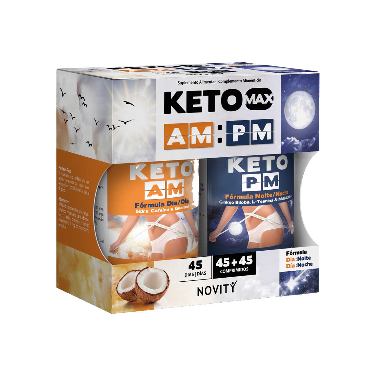 Keto Max AM:PM 45 + 45 comprimidos Novity Keto Max AM:PM 45 + 45 comprimidos Novity