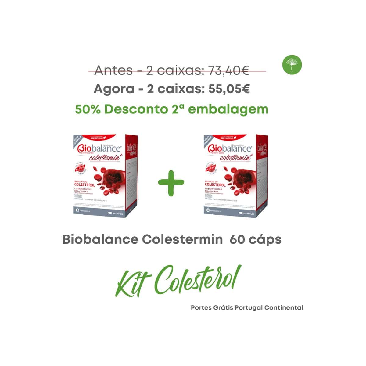 Kit Colesterol 2 x Colestermin+ 60 cápsulas Biobalance