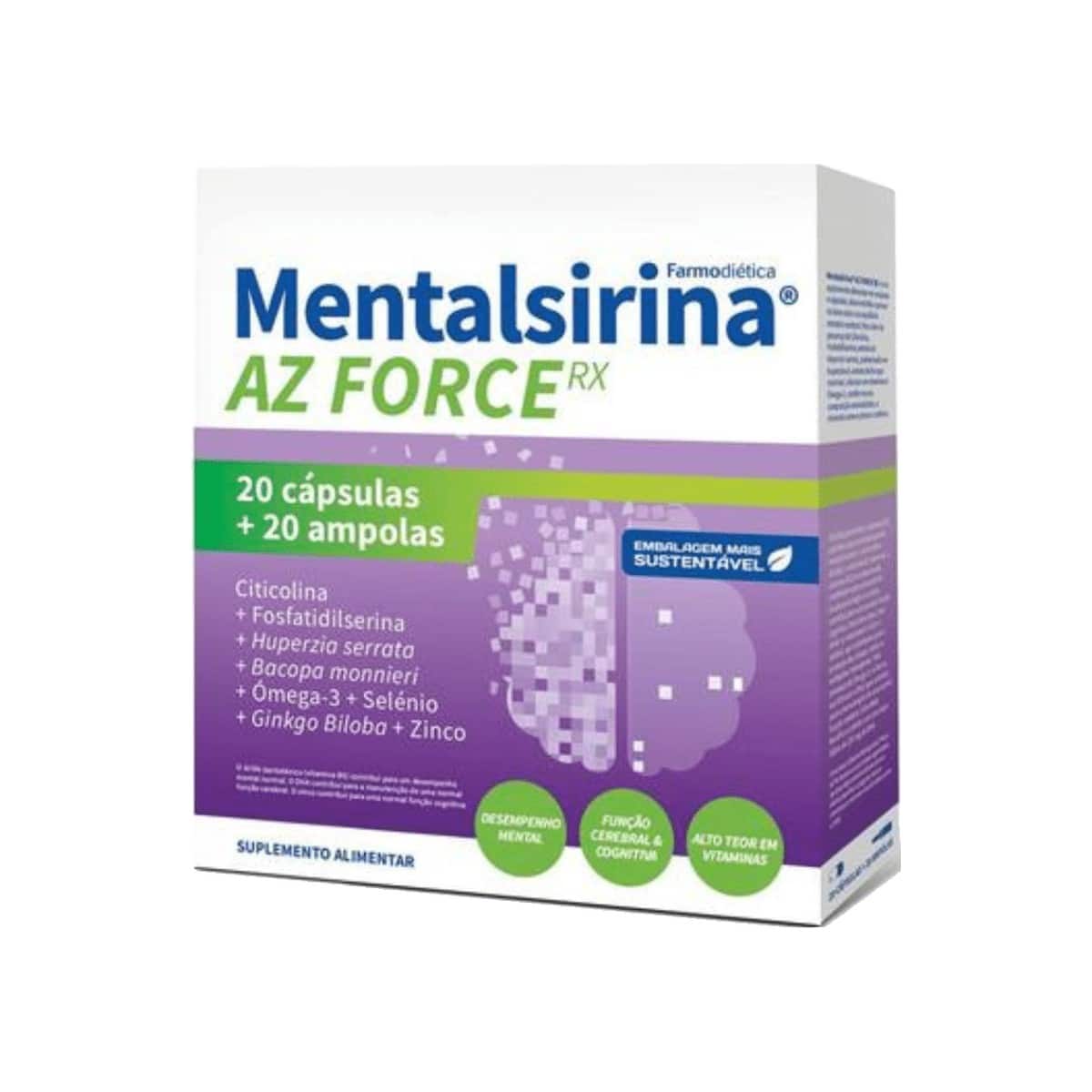 Mentalsirina AZ Force RX 20 cápsulas + 20 ampolas Farmodiética