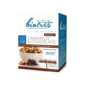 Muesli Caramelo e Chocolate 7 saquetas Dieta Biotrês Farmodiética