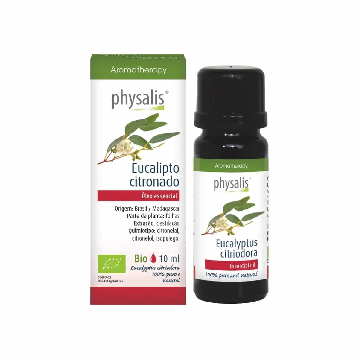 Óleo Essencial de Eucalipto Citronado Bio 10ml Physalis