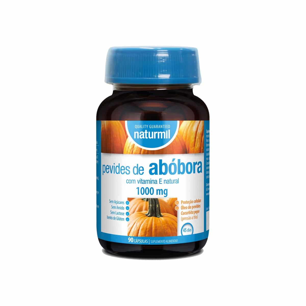 Pevides de Abóbora 1000mg 90 cápsulas Naturmil