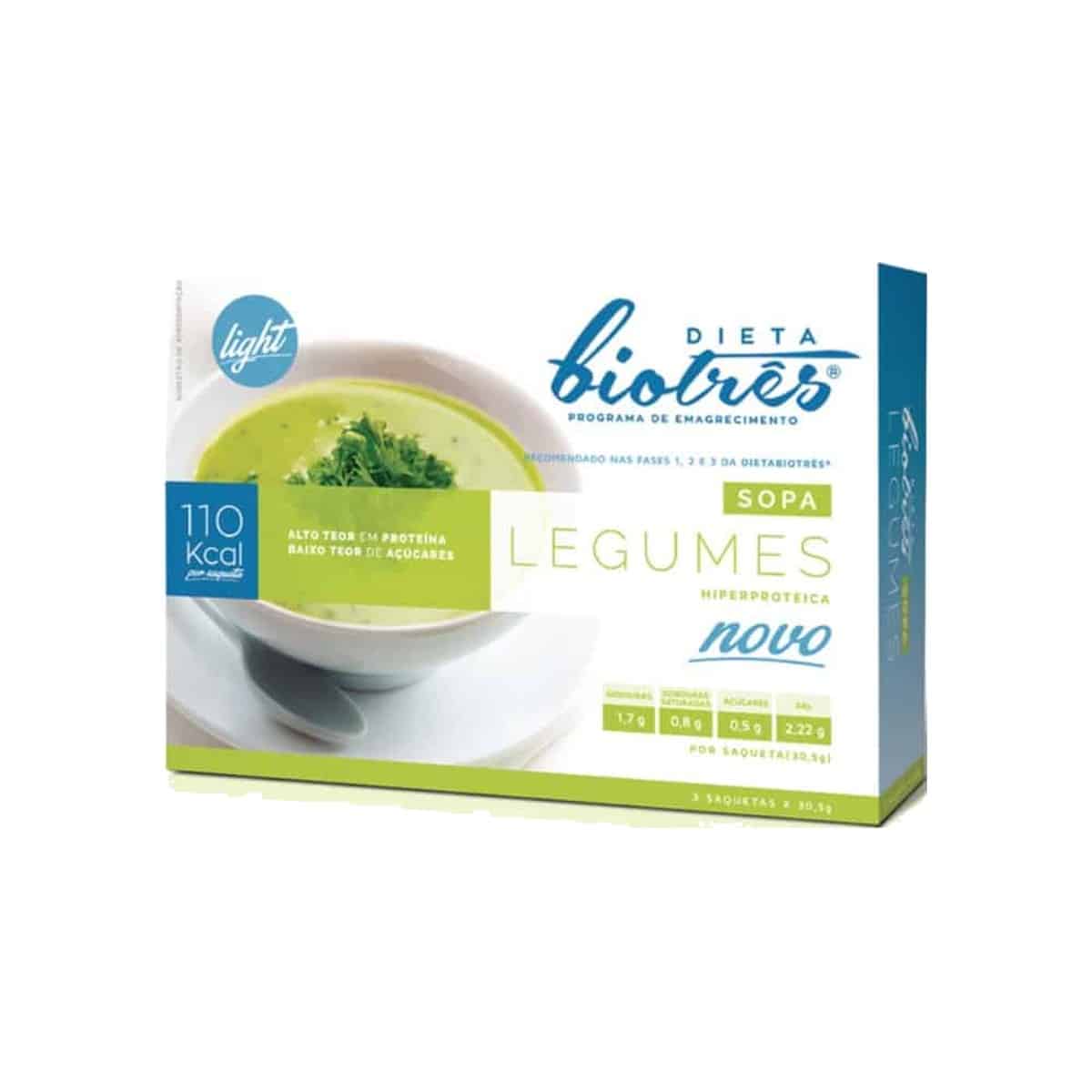 Sopa de Legumes 3 saquetas Dieta Biotrês Farmodiética