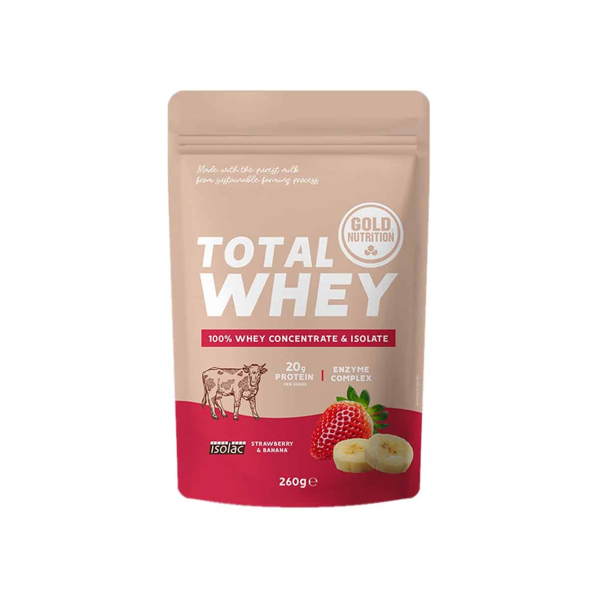 Total Whey Sabor Morango e Banana 260g Gold Nutrition