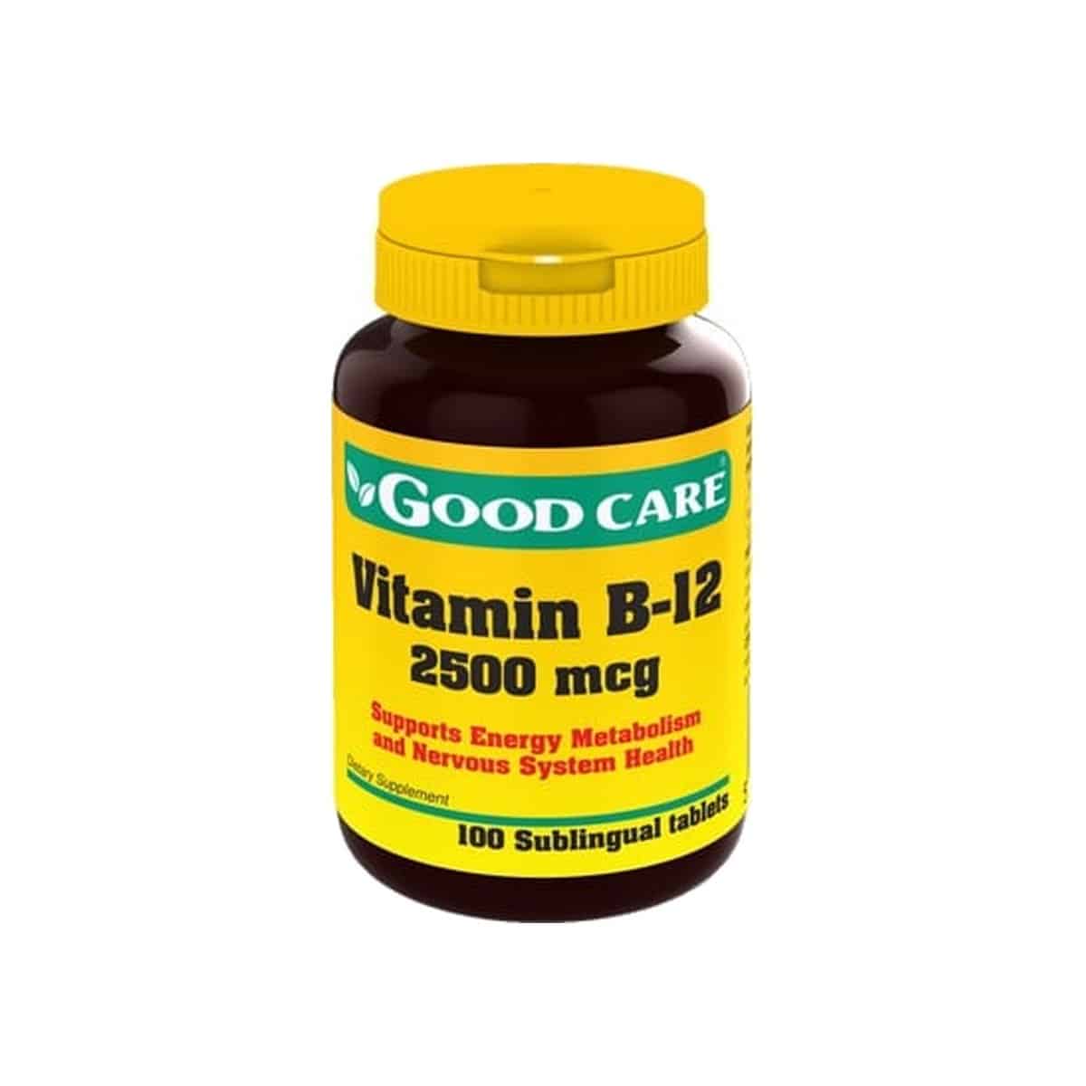 Vitamina B12 2500mcg 100 comprimidos sublinguais Good Care