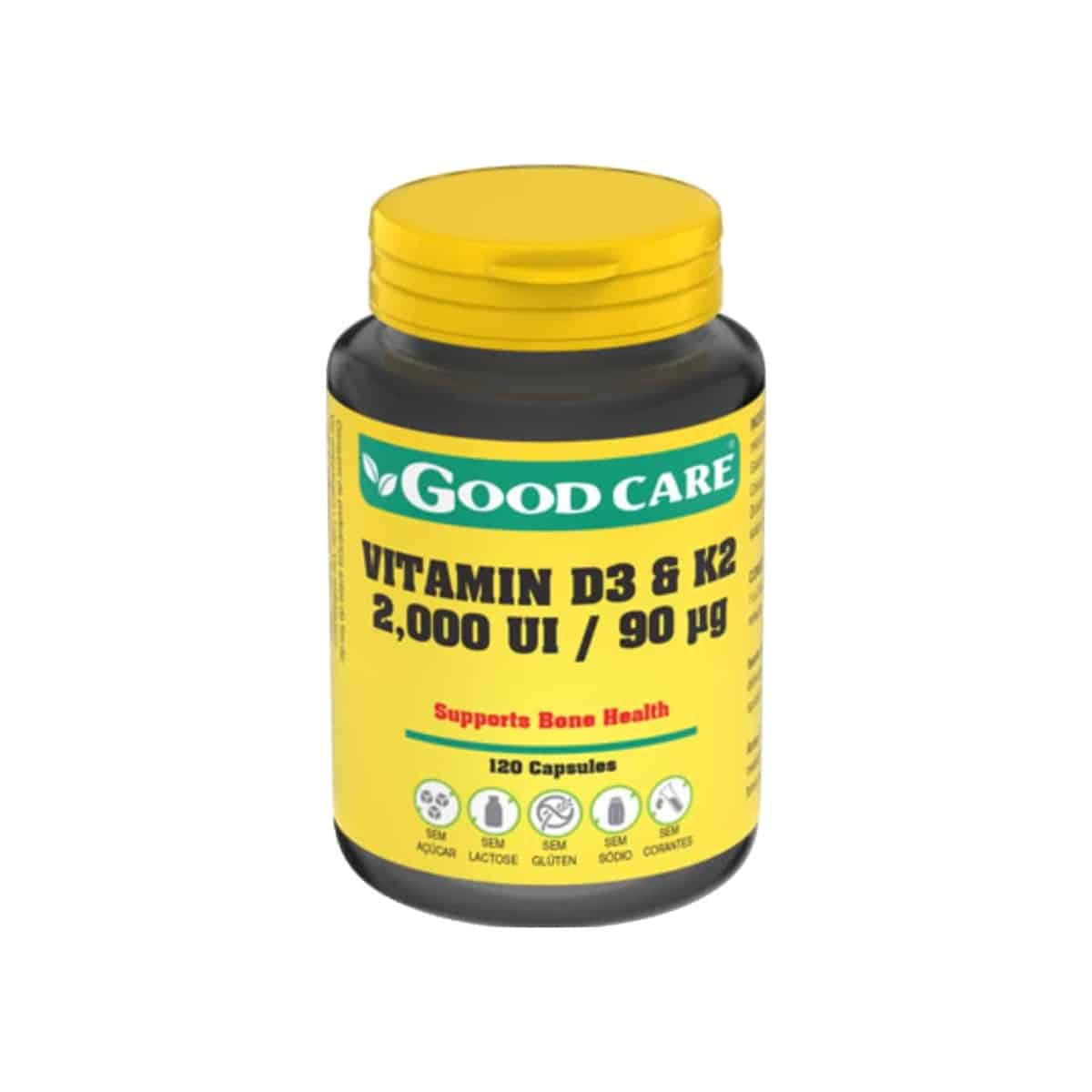 Vitamina D3 + K2 120 cápsulas Good Care