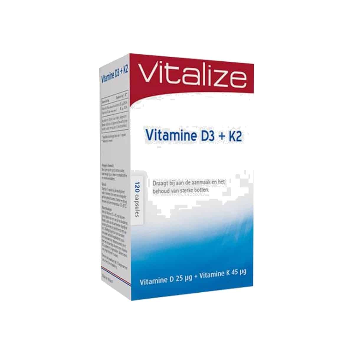 Vitamina D3 + K2 120 cápsulas Vitalize